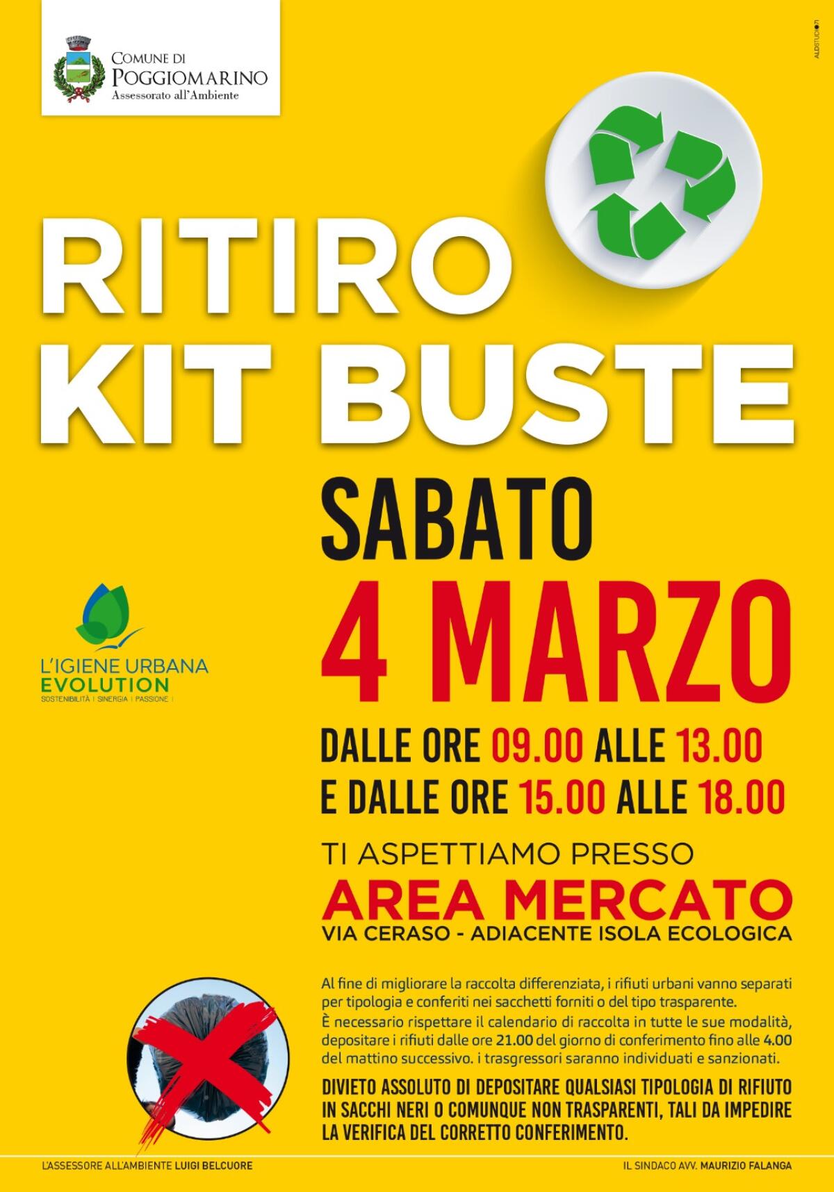 Poggiomarino, giornata per l'ambiente con il ritiro del kit buste - 