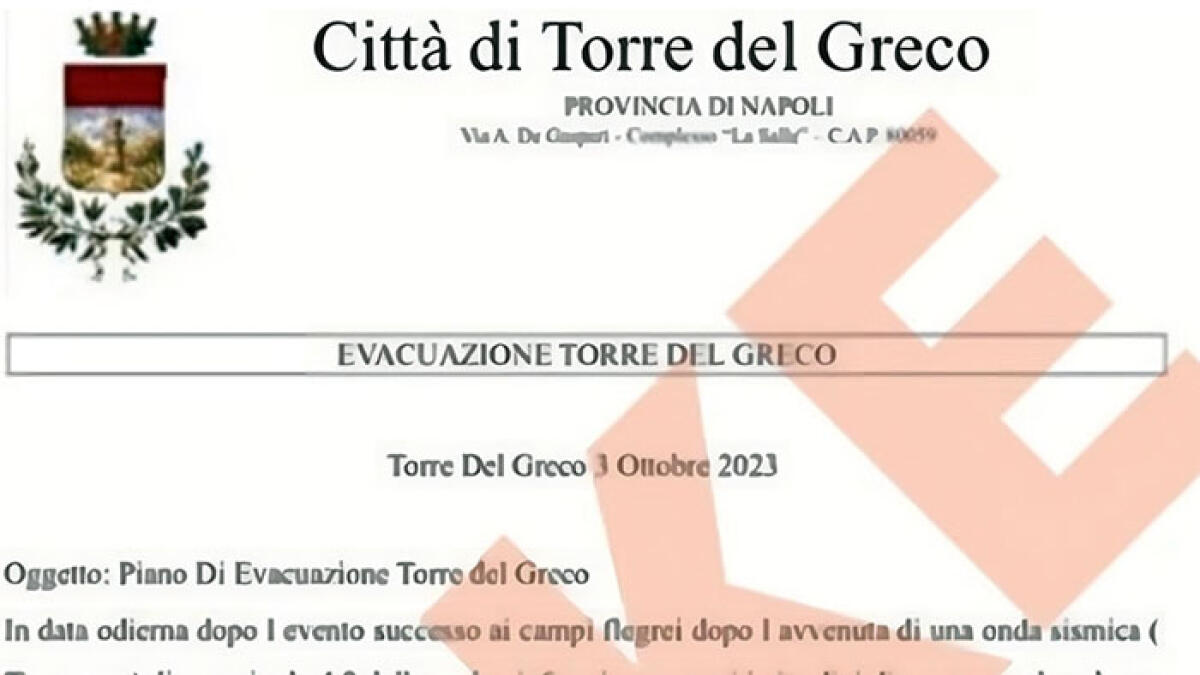 "Pronto all'evacuazione", adesso girà anche la lettere fake con timbro e firma - 