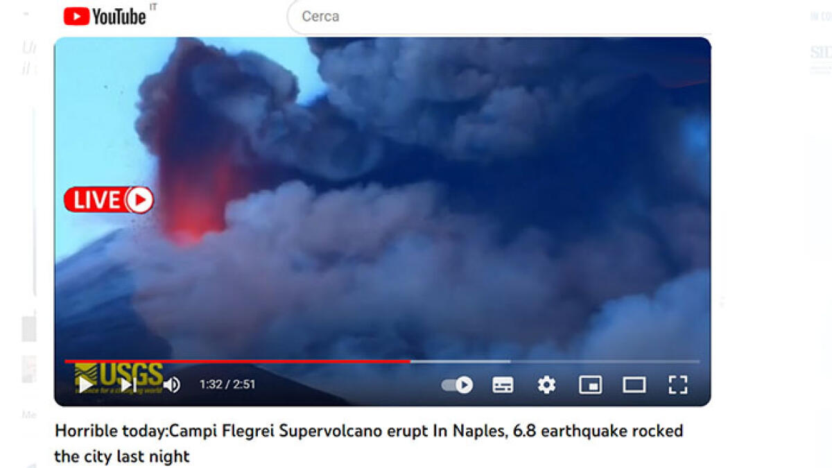 Rabbia Campi Flegrei: dagli Usa notizia e video fake di una terribile eruzione - 