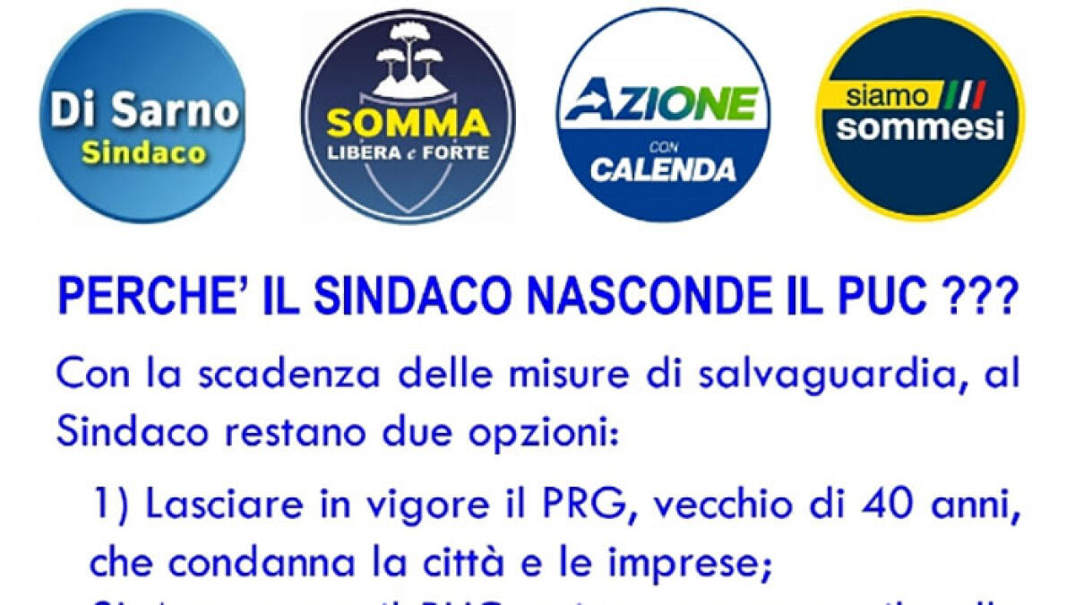 Puc a Somma Vesuviana, consiglieri comunali chiedono l'approvazione - 