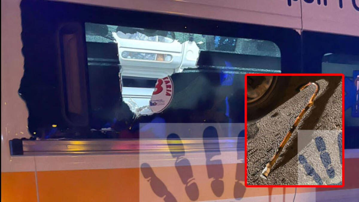 Distrugge finestrino dell'ambulanza con un bastone - 