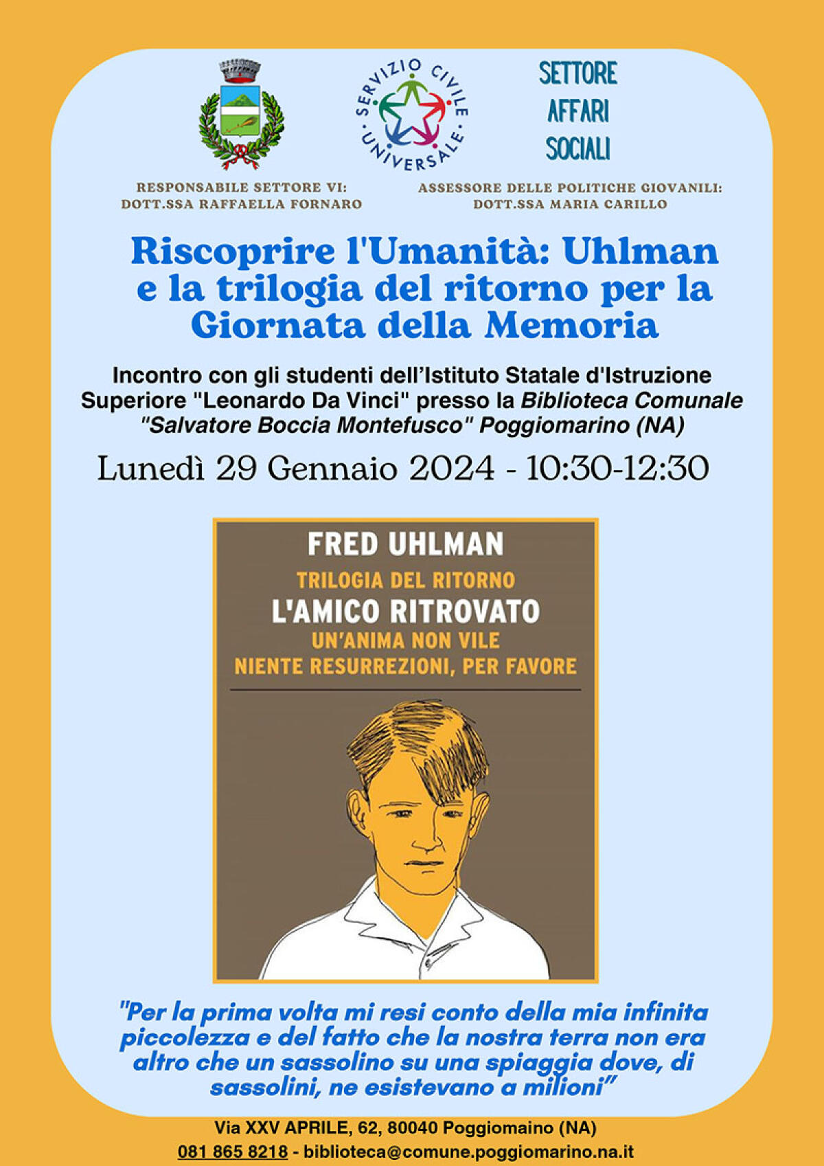 Poggiomarino a scuola di Memoria         - 