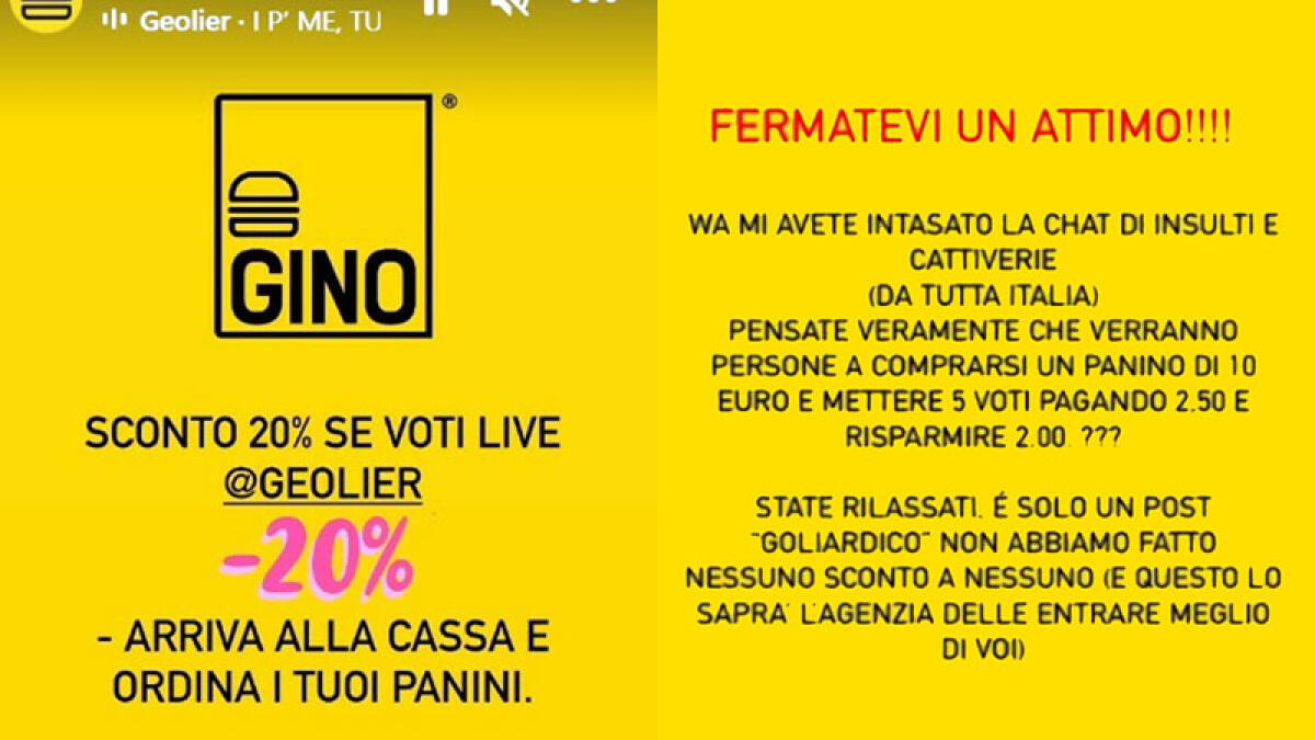 La paninoteca di Gino tifa per Geolier e riceve insulti da tutta Italia - 