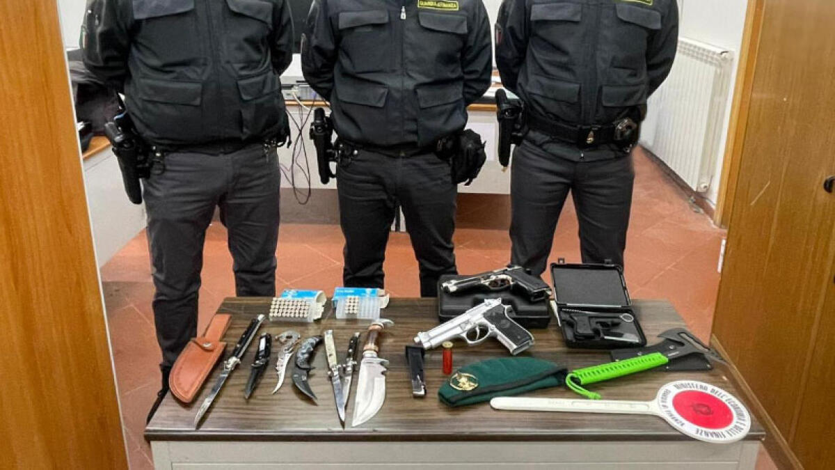 Blitz a Boscoreale e Pompei: sequestrate 3 pistole, un'ascia, 7 coltelli e munizioni - 