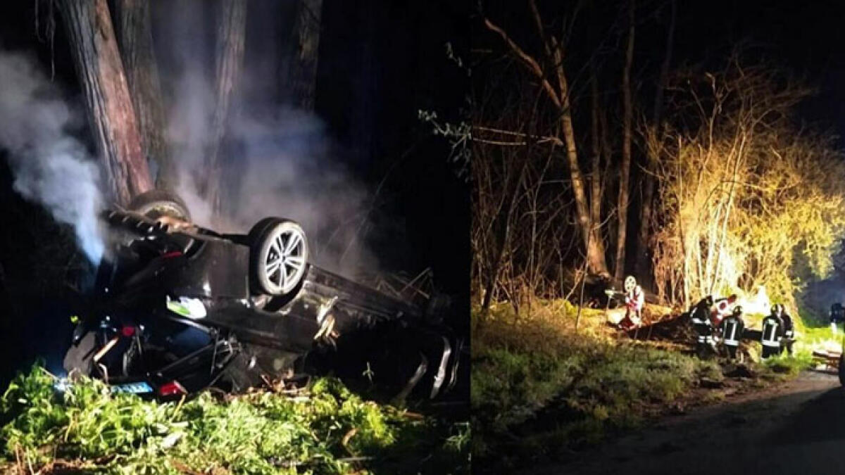 Auto si ribalta: due giovani carbonizzati, un altro è grave - 
