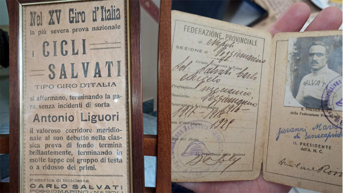 La storia del Giro d'Italia a Poggiomarino: nel 1927 la "Cicli Salvati" partecipò con la sua bici - 