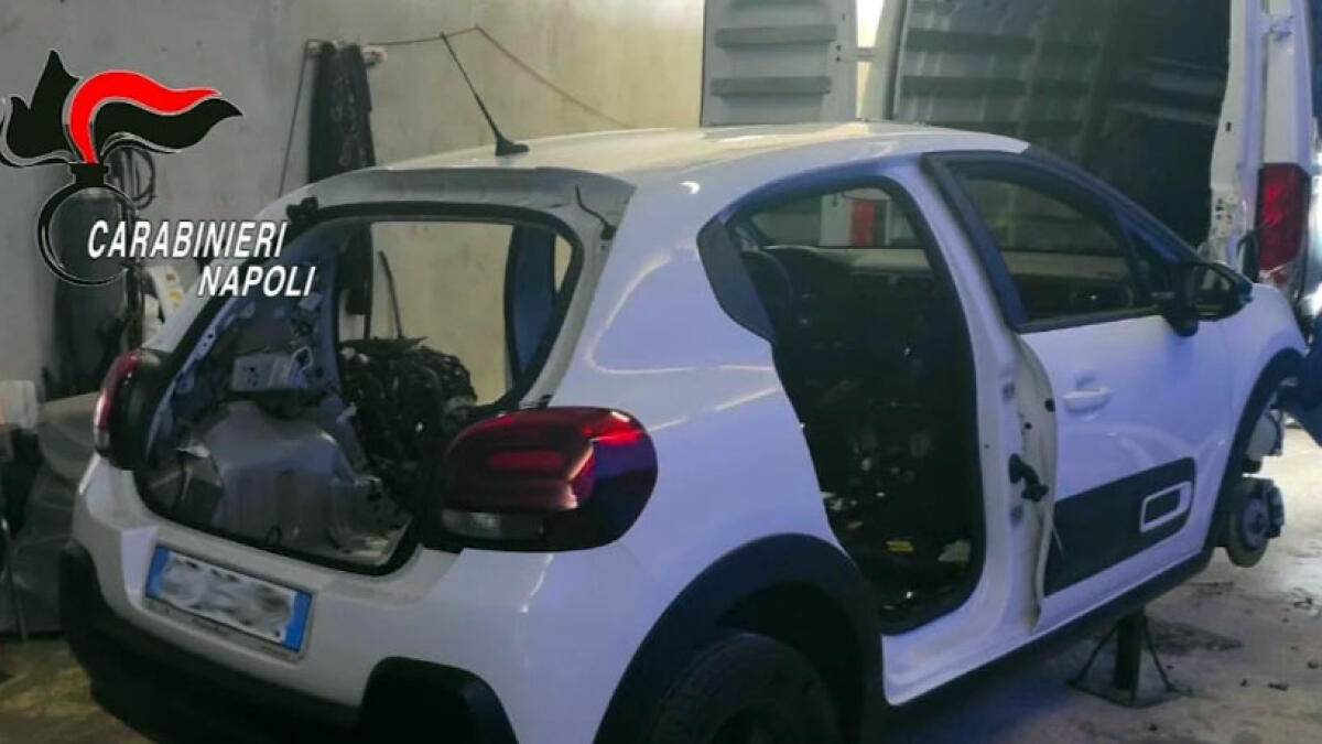 Auto rubate e poi smontate in un capannone - 