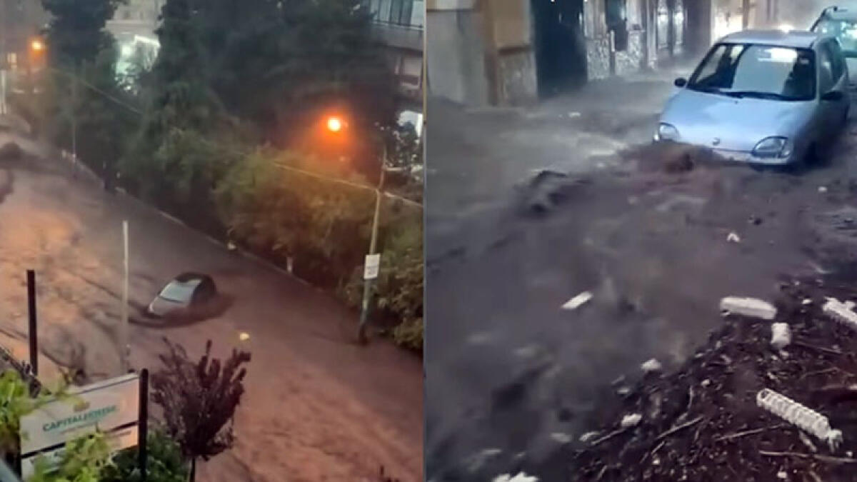 Tempesta tra il Nolano e l'Irpinia: strade allagate e torrente esondato - 