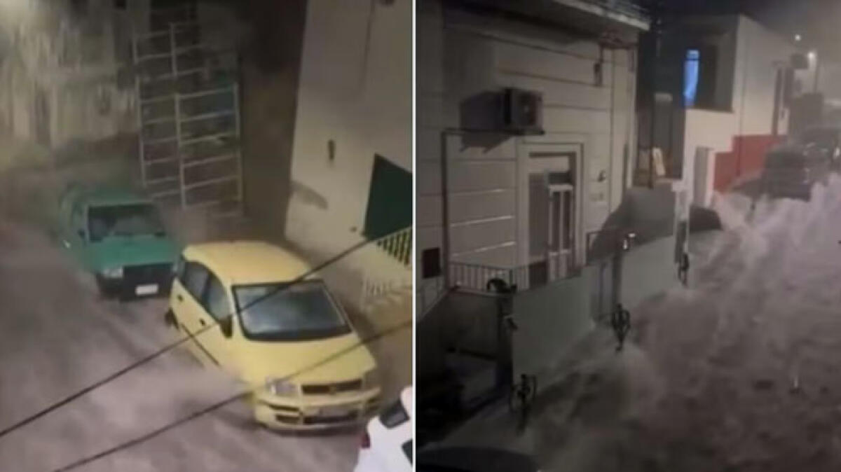 Bomba d'acqua su Ischia, strade come fiumi - 