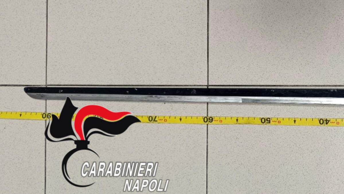 Ragazzo in giro con una katana da 90 centimetri - 