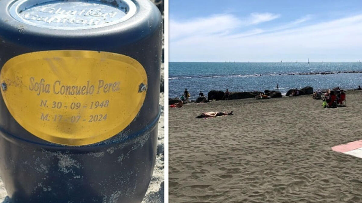 Urna funeraria trovata sulla spiaggia - 