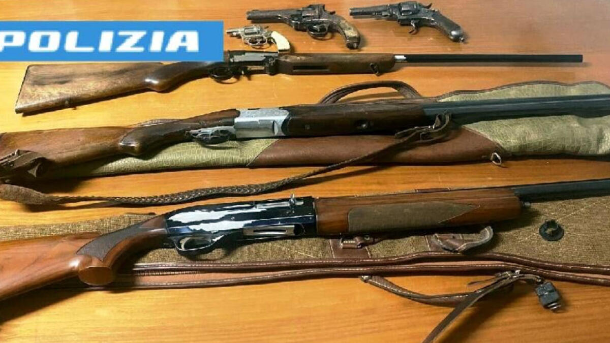 Tre fucili e tre pistole nascosti in un bustone nel Nolano - 