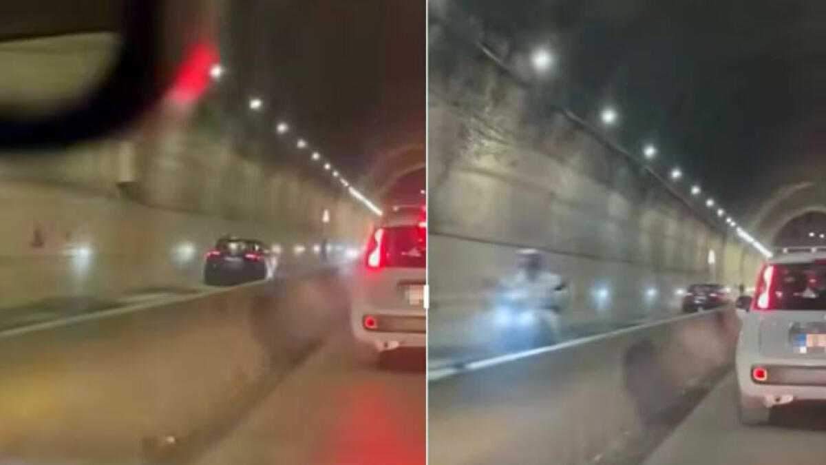 Auto contromano nella Galleria sfida gli scooter - 