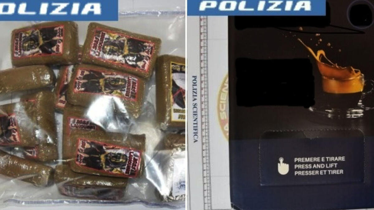 Nasconde un chilo e mezzo di droga nella scatola del caffè - 