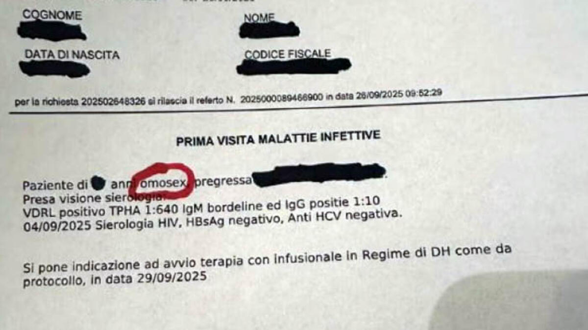 Paziente omosessuale, il medico lo scrive sul referto - 
