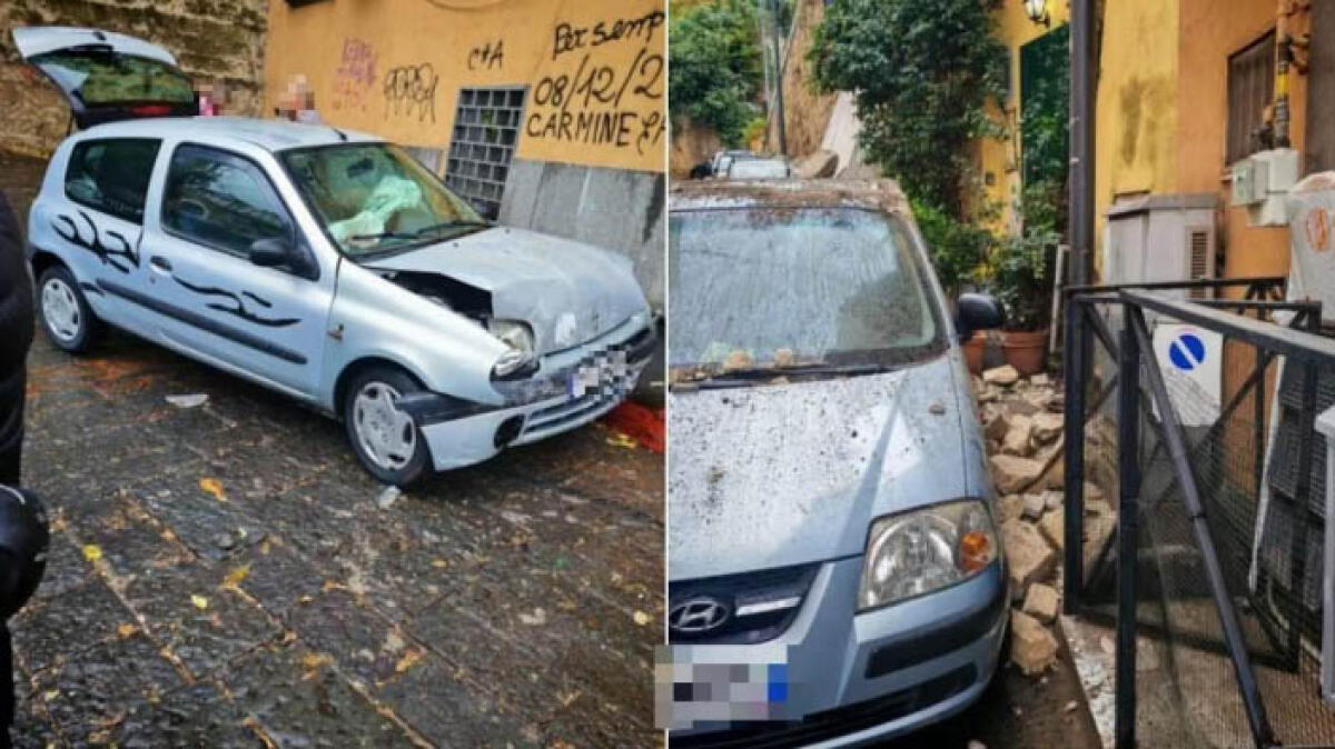 Auto si schianta e il muro crolla sulle case - 