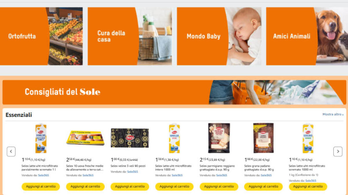 Da oggi Amazon porta a casa la spesa di Sole365 - 
