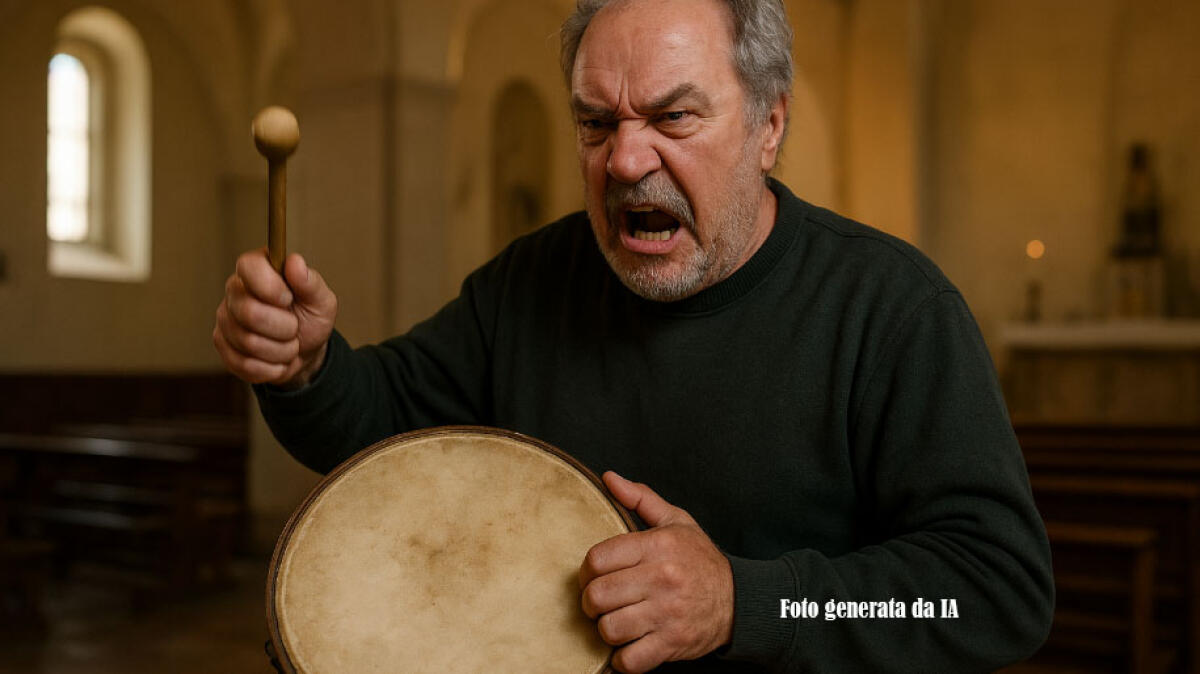 Infastidito dalle campane, va a suonare il tamburo in chiesa durante la messa - 
