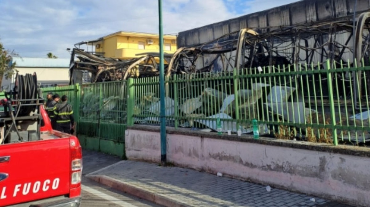 Grosso incendio nell'azienda del Nolano, rischio veleni
