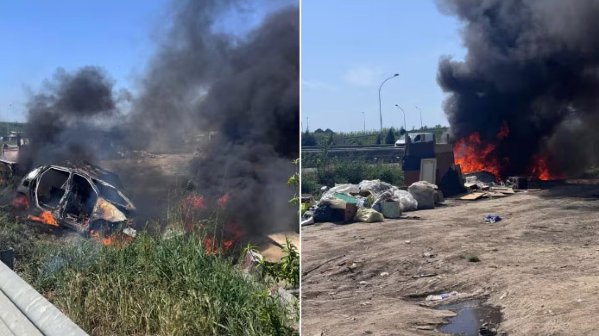 Bloccato mentre brucia un'auto - 