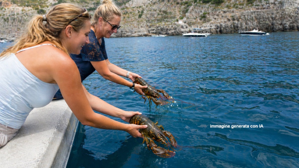 Turiste comprano astici vivi in un ristorante a Pompei e poi li liberano in mare - 