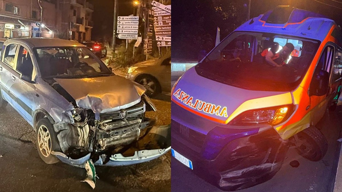 Incidente a Pompei tra auto e ambulanza - 