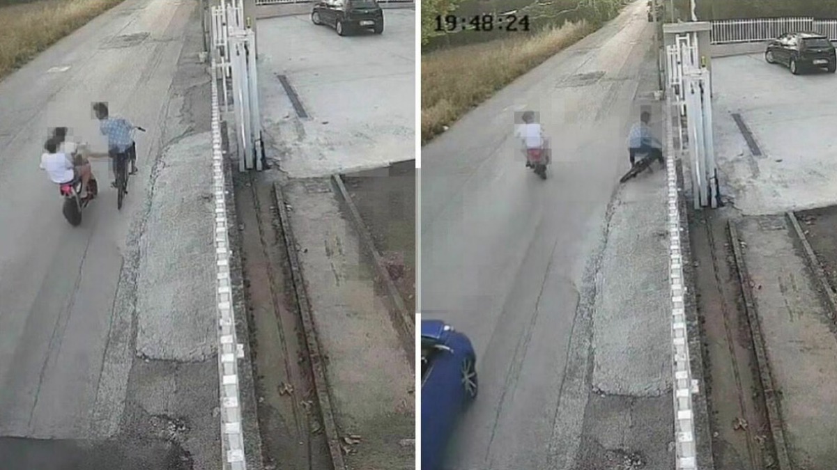 Va in bici a San Gennaro Vesuviano, spinto a terra con un calcio - 