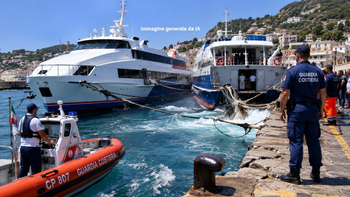 Paura nel Golfo di Napoli, motonave trascinata da una nave - 