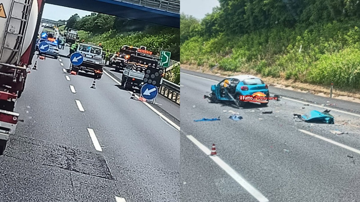 Drammatico incidente sull'A1 verso Napoli: 4 persone con un bimbo tra le lamiere - 