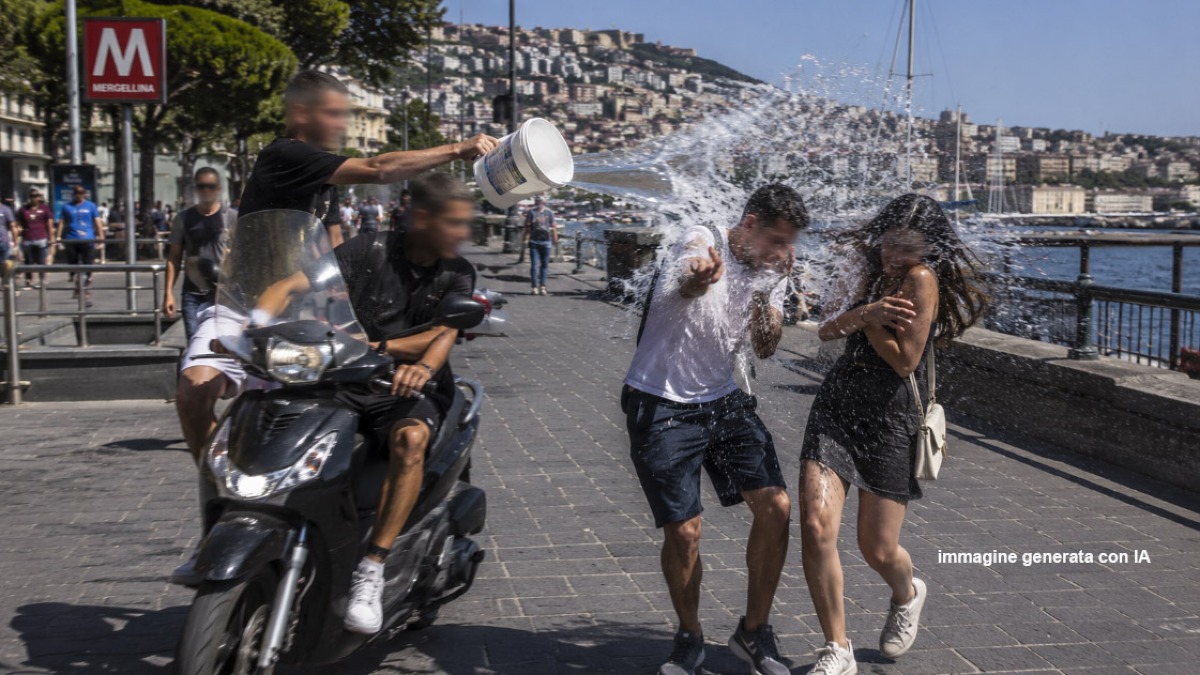 Cammina in strada, ragazzi in scooter gli lanciano un secchio d'acqua addosso - 