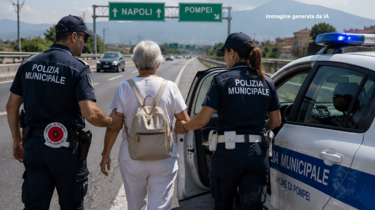 Una turista prende a piedi l'autostrada a Pompei: salvata dai vigili - 