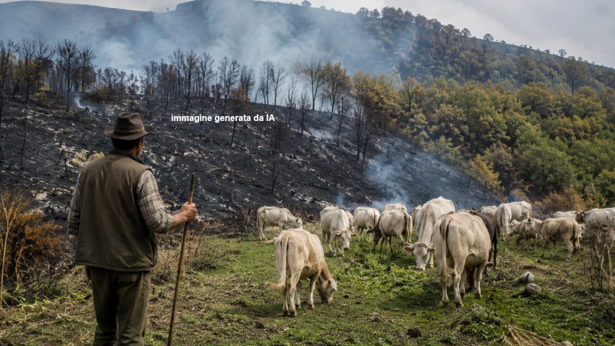 Allevatore dà fuoco al Parco verde per portare i suoi capi a pascolare - 
