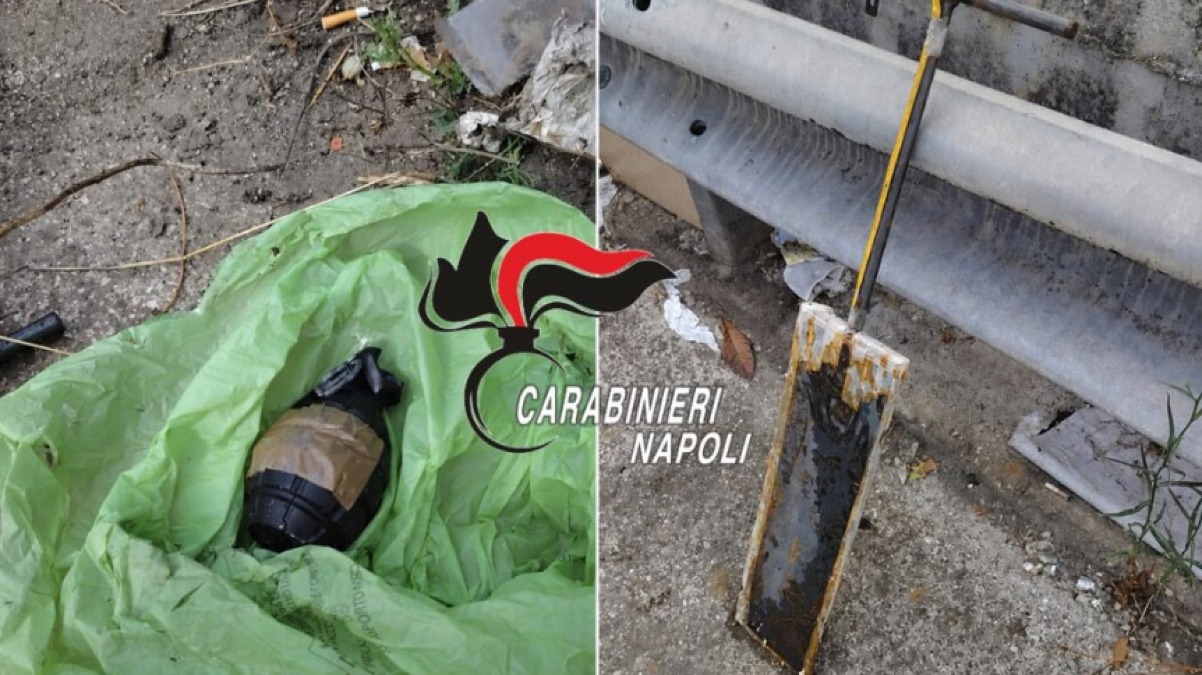 Trovati in strada a Brusciano una bomba a mano e un ordigno con miccia - 