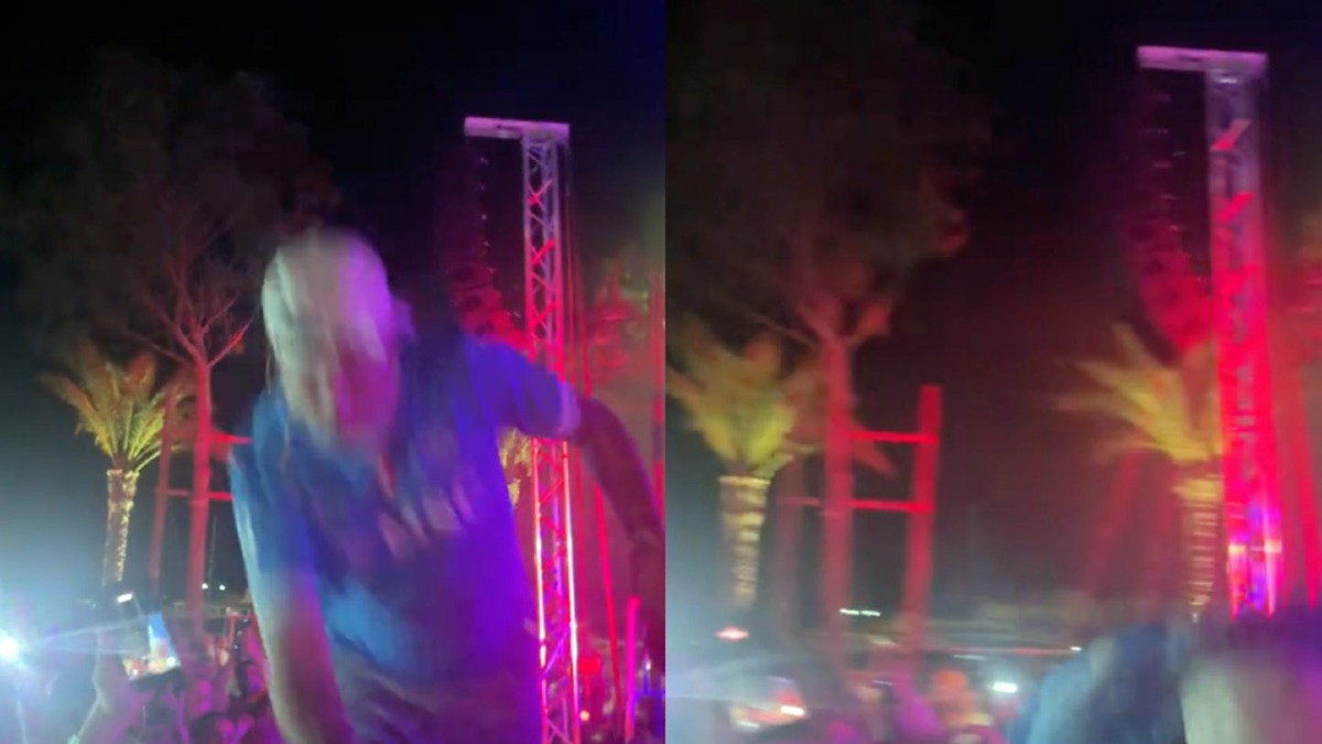 Clementino cade dal palco mentre canta - 