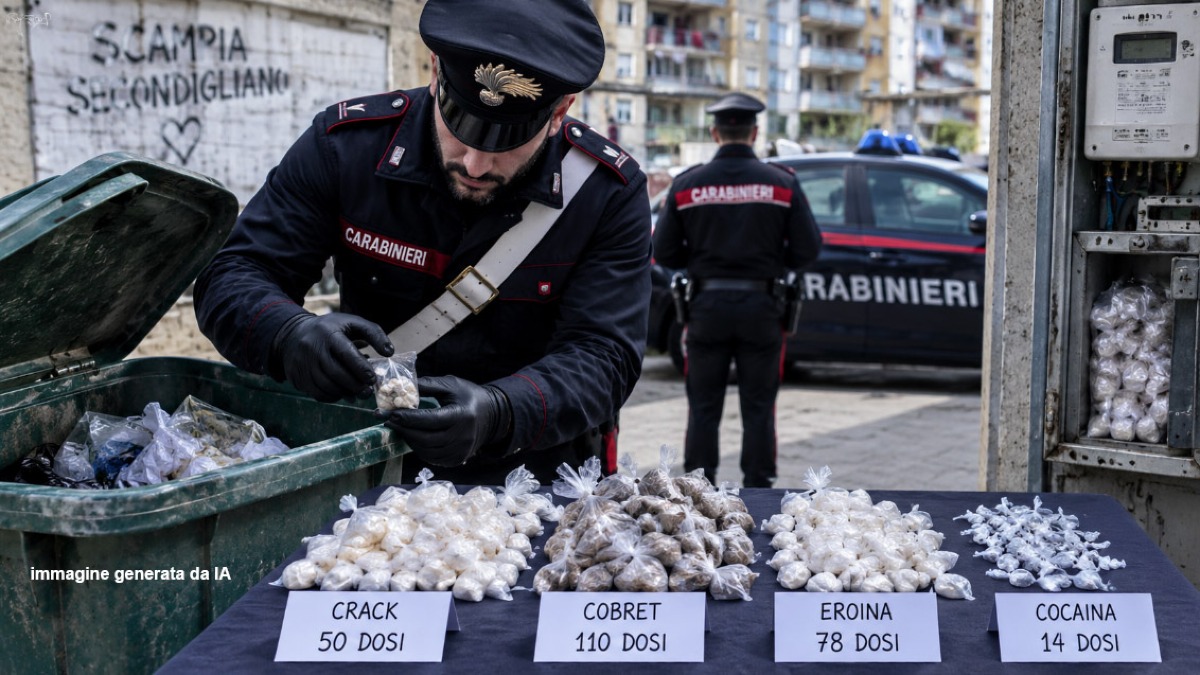 Scoperte oltre 250 dosi di droga nei secchi dell'immondizia - 