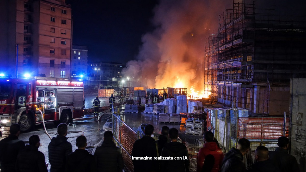 Brucia il cantiere degli alloggi popolari nel Bronx napoletano - 