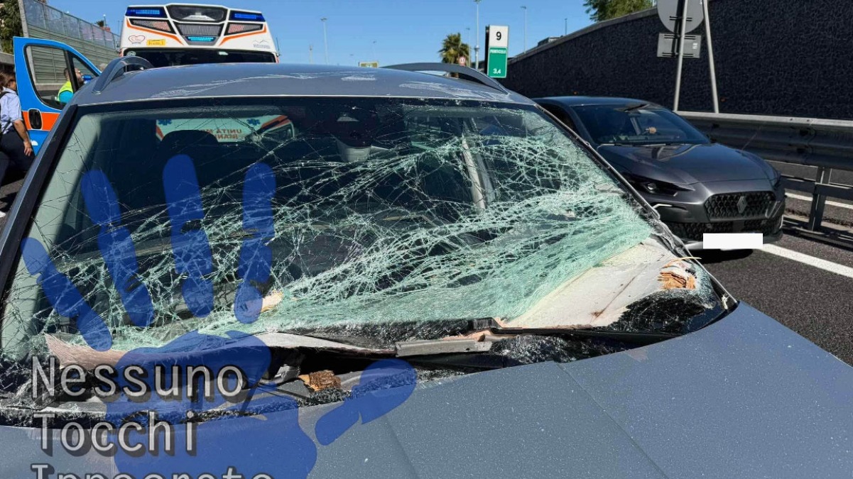 Il vento stacca un pezzo di plastica e sfonda auto sull'A3, bimbo a Santobono - 