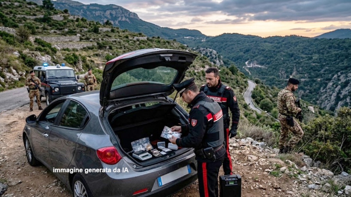 Oltre 1300 dosi di droga nel cofano di un'auto sul Monte Faito - 