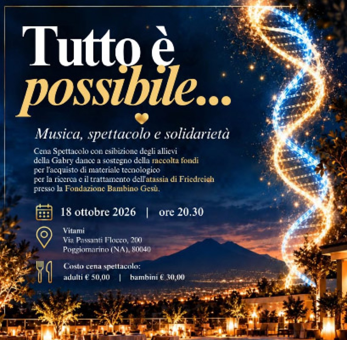 L'arte dona il futuro: a Poggiomarino una serata benefica per la Fondazione Bambino Gesù - 